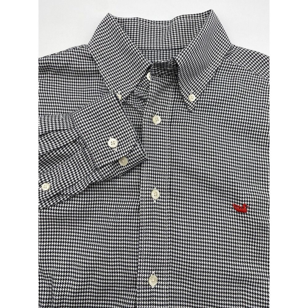 Southern Marsh Shirt Mens M‎ Black/White Long Sleeve Button Down Houndstooth